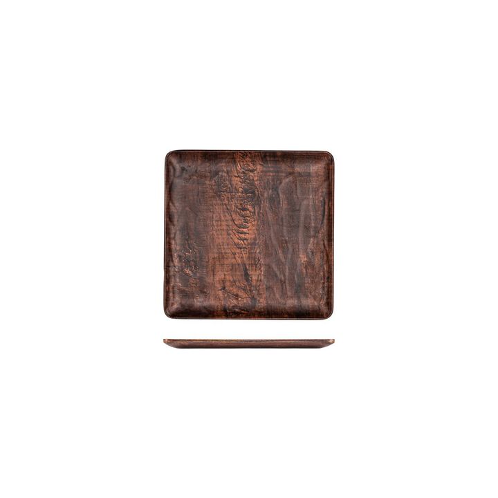 Turgla Composite 8.75" x 8.75" Square Brown Composite Plate (Set of 4)