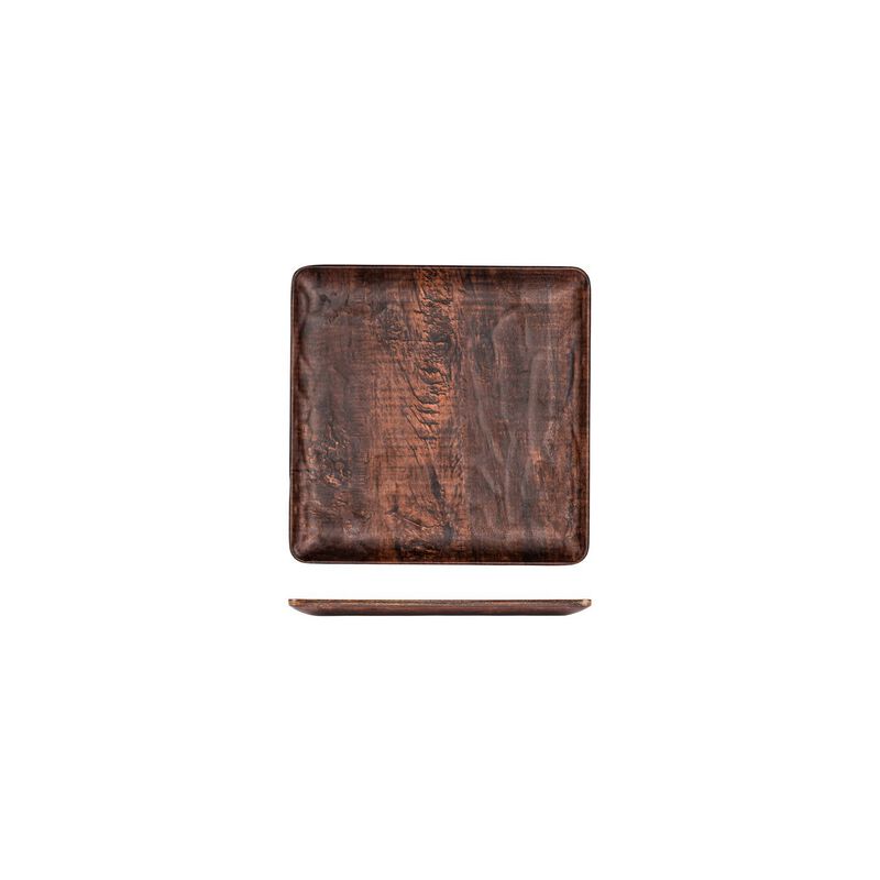 Turgla Composite 8.75" x 8.75" Square Brown Composite Plate (Set of 4)