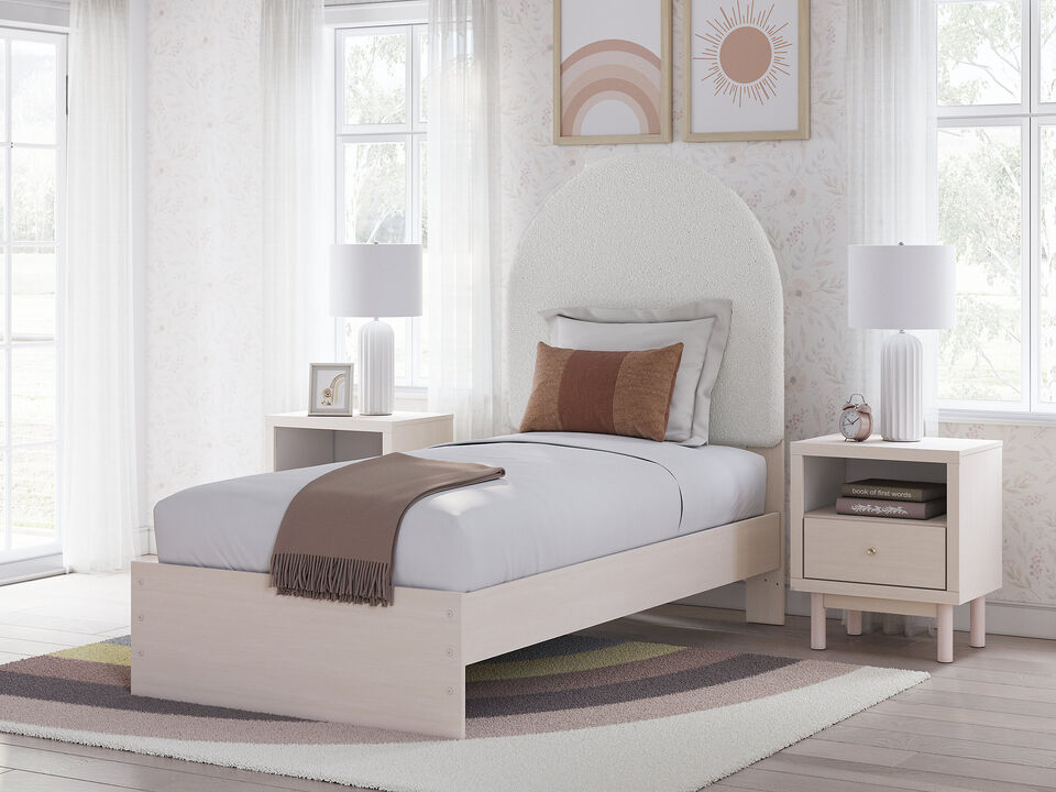 Twin Upholstered Panel Bed
