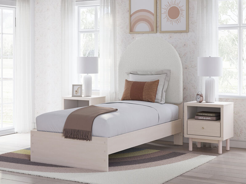 Twin Upholstered Panel Bed