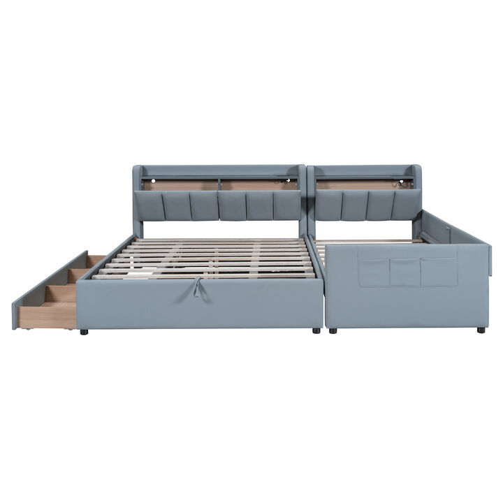 Merax Two in One Upholstered Platform Bed with Storage