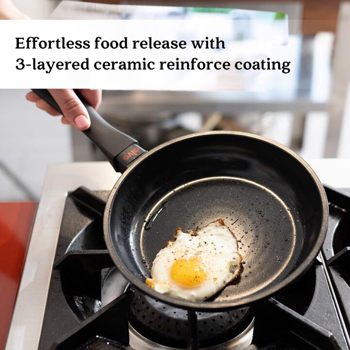 Alva Energy 2 Pieces Frying Pan Set Nonstick Ceramic Pans with Even Heat Distribution, Ergonomic Handles, Easy Cleanup, Ideal for Everyday Cooking and Meal Preparations, Non Toxic PFAS/PFOA/PTFE Free