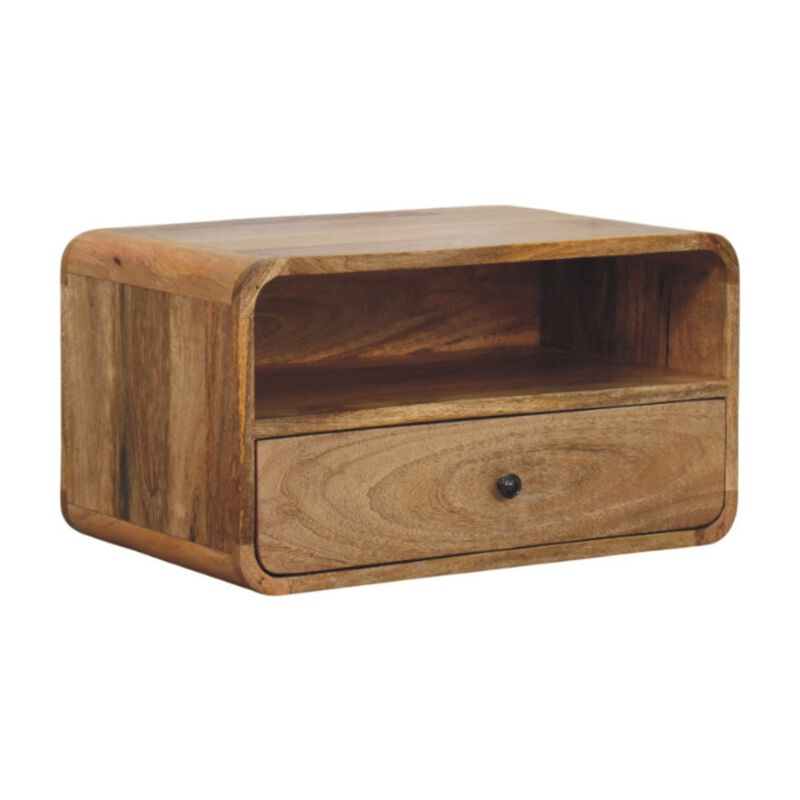 Artisan Furniture Solid Wood Avora Wall-Mounted Oak-ish Nightstand