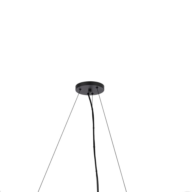 Sena 36 Inch Chandelier, Sputnik Style w Canopy, Charcoal Gray Metal - Benzara