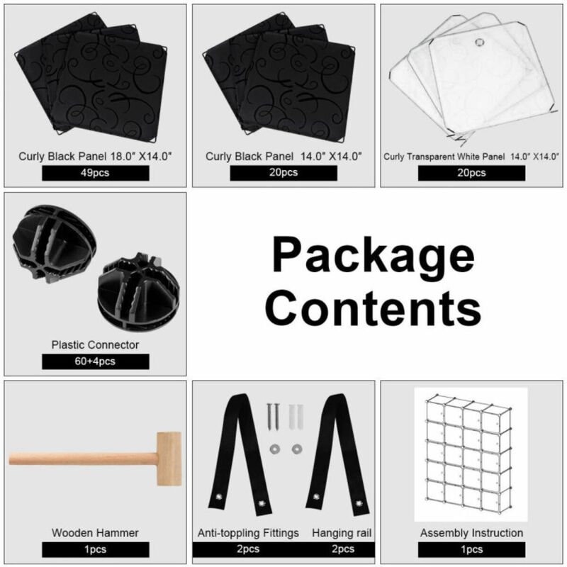 Hivvago 20-Cube DIY Plastic Cube Storage Organizer with Doors