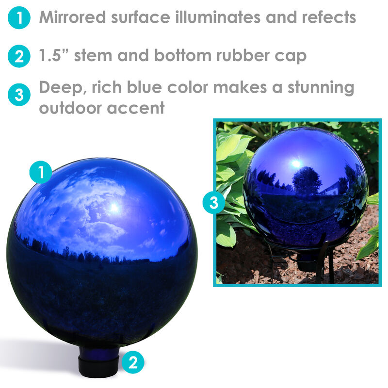 Sunnydaze Set of 2 10" Mirrored Stainless Steel Gazing Globe