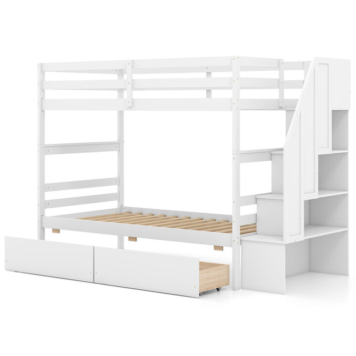 Bunk Bed with Storage Stairs and Drawers
