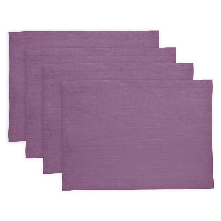 Solino Home 100% Pure Linen Placemats 14 x 19 Inch Set of 4 |Diana