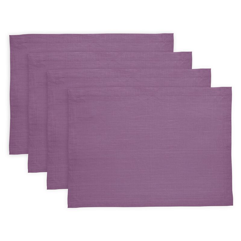 Solino Home 100% Pure Linen Placemats 14 x 19 Inch Set of 4 |Diana