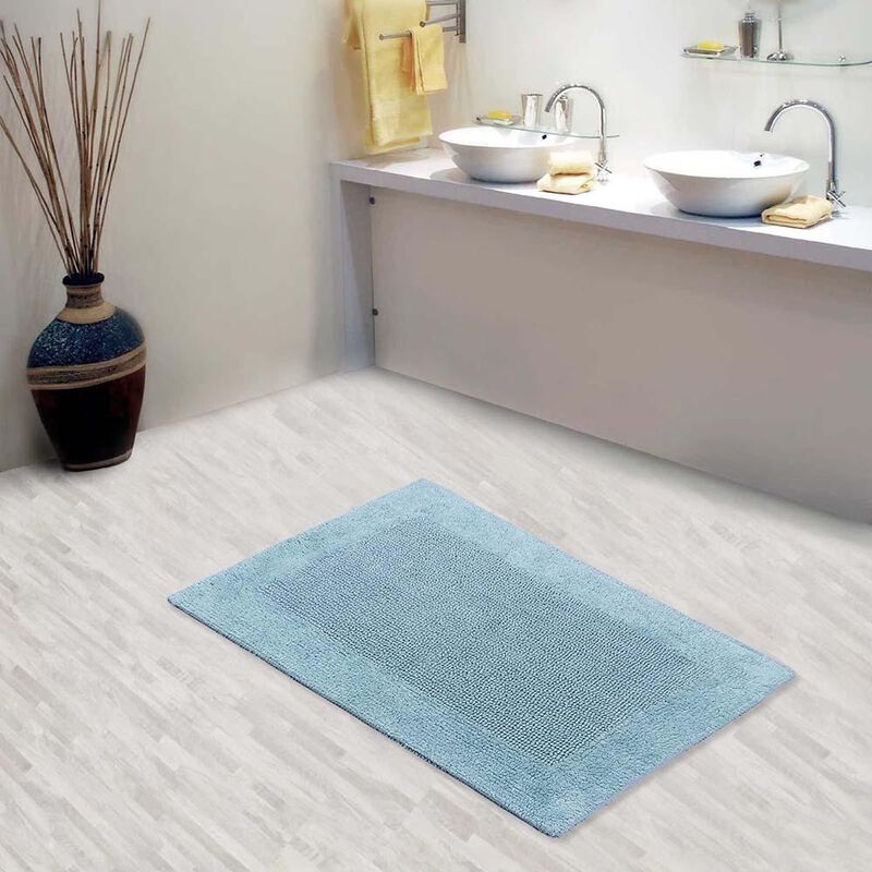 Knightsbridge Bella Napoli 220 GSF Reversible Bath Rug 20 x 30 - Light Blue