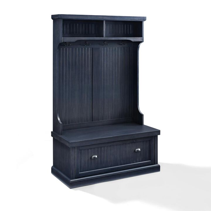 Crosley Furniture Seaside Hall Tree Distressed Navy