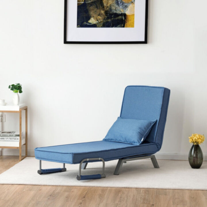 Folding Sofa Convertible Armchair Lounge Couch with Pillow