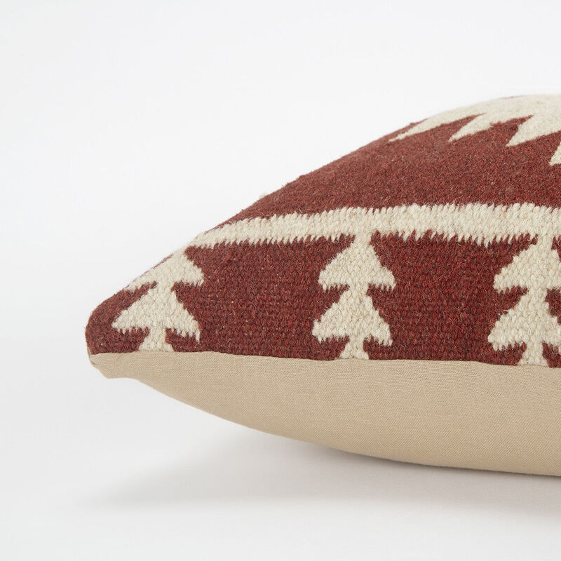 Hivvago Red Beige Tribal Woven Down Filled Throw Pillow