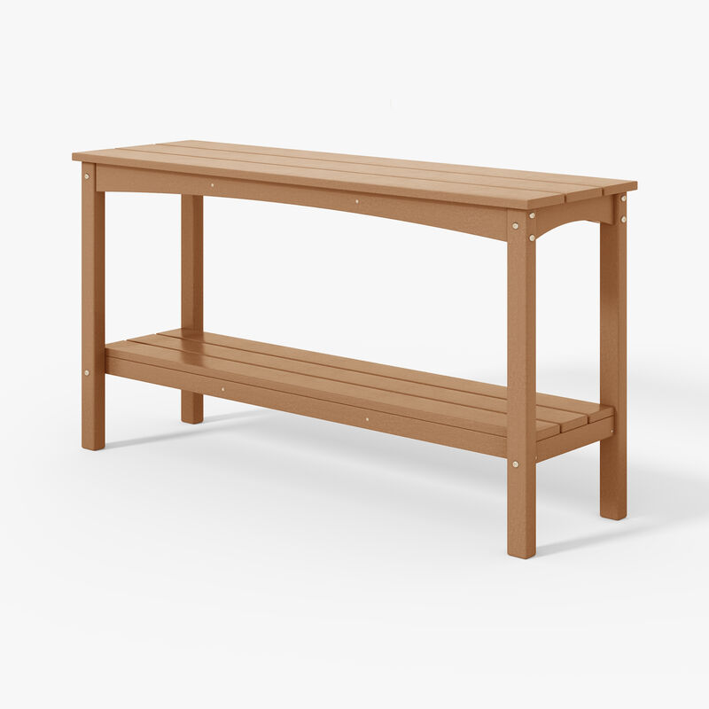 WestinTrends 55" Outdoor Patio HDPE Adirondack 2-Tier Shelf Console Table