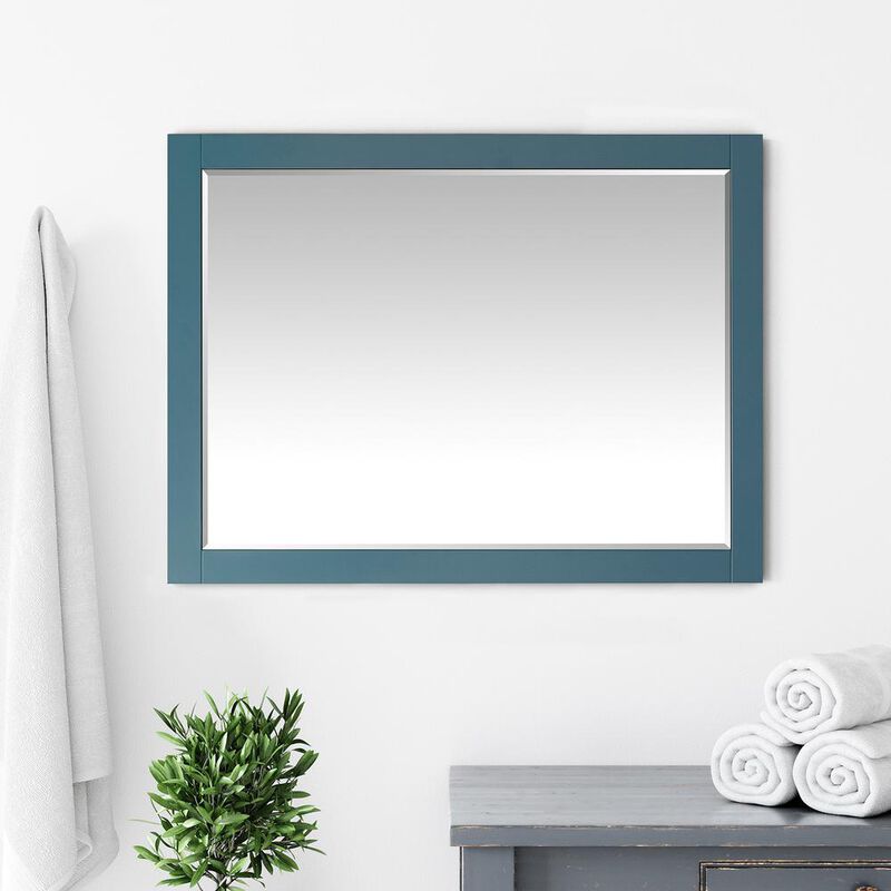 Altair 48 Rectangular Bathroom Wood Framed Wall Mirror in Royal Green