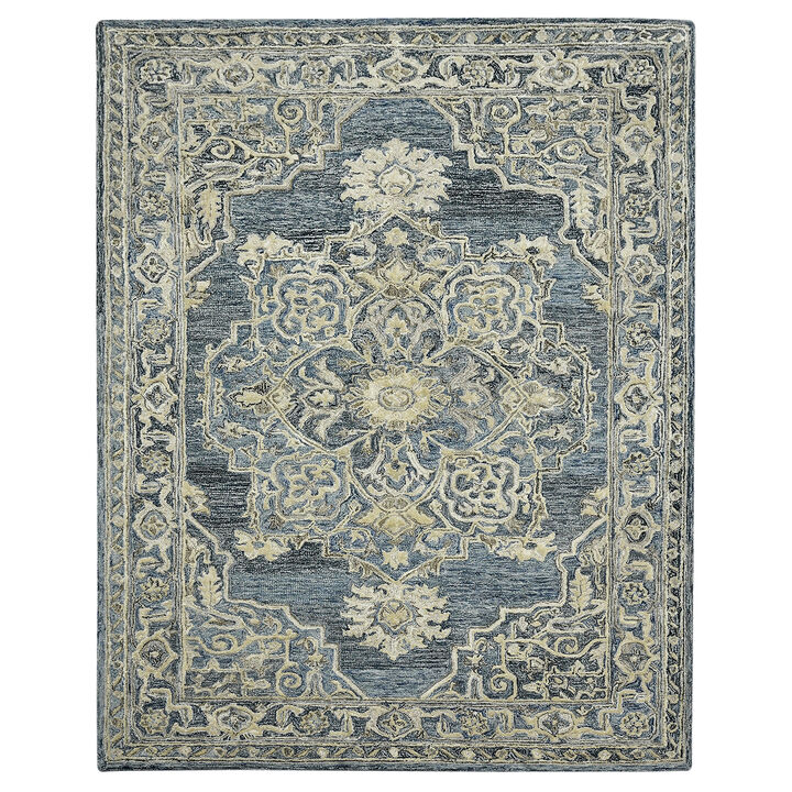 Vestige Farmhouse Oriental Hand-Tufted Denim/Gray Area Rug, 3'6" X 5'6"