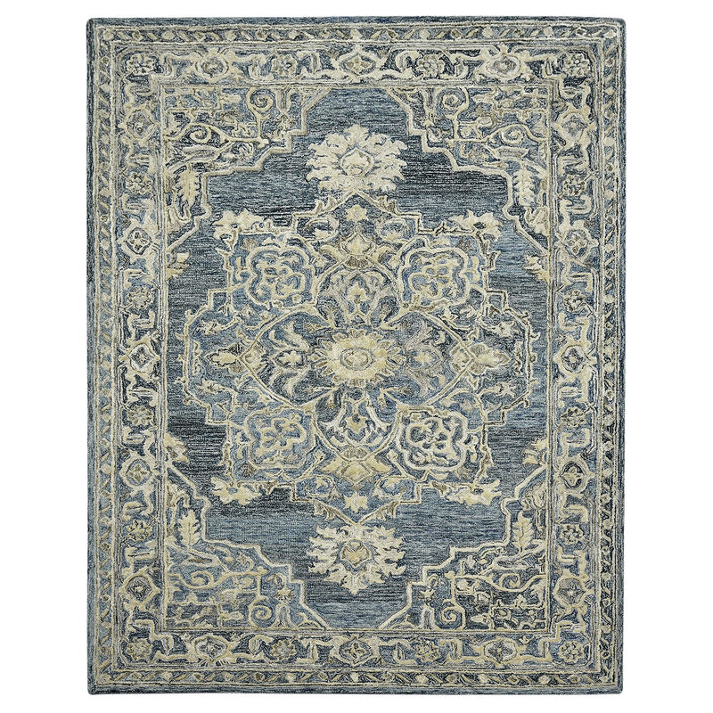 Vestige Farmhouse Oriental Hand-Tufted Denim/Gray Area Rug, 3'6" X 5'6"