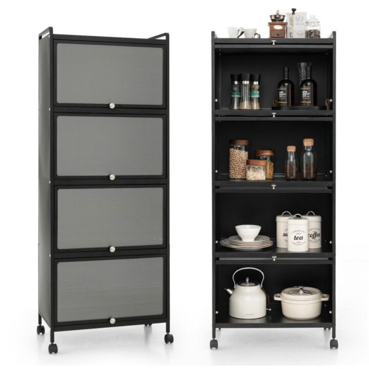 Hivvago 5-Tier Kitchen Baker's Rack with Flip-up PC Doors