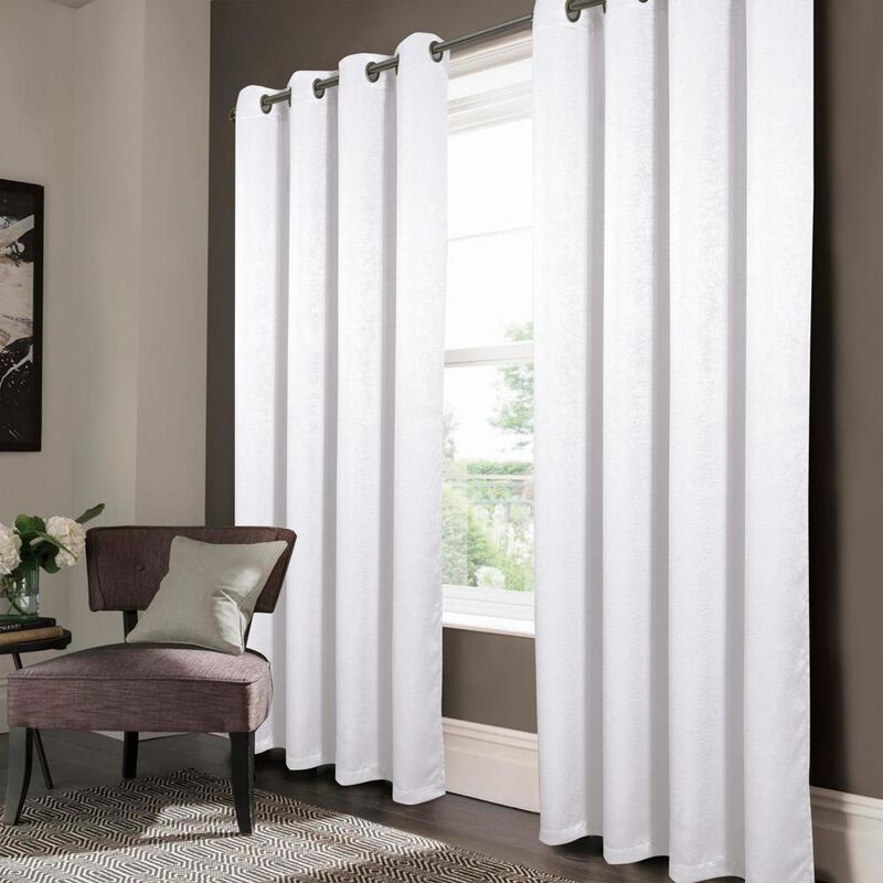 Oliva Gray Nora Embossed Blackout Grommet Panel - 52x90" White