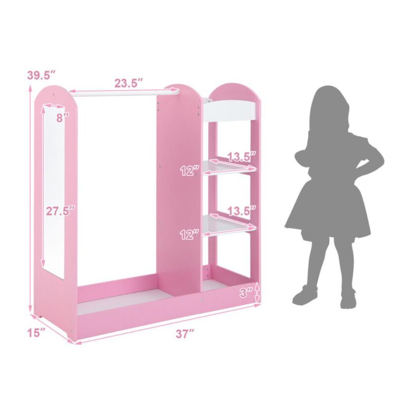 Hivvago Kids Dress Up Storage with Mirror
