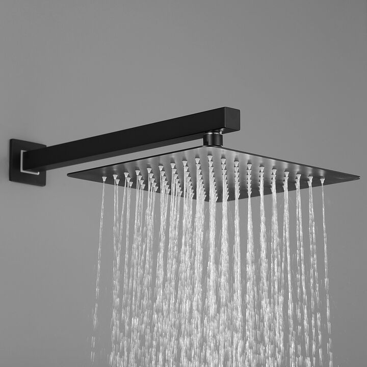 Complete Luxury Rain Shower Combo Set, Wall Mounted Mixer Shower Head for Bathroom