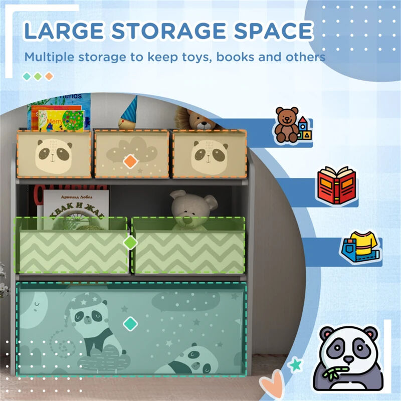 Toy Organizer with Storage Box Kids' Storage Shelf for Toys, Books & Clothes