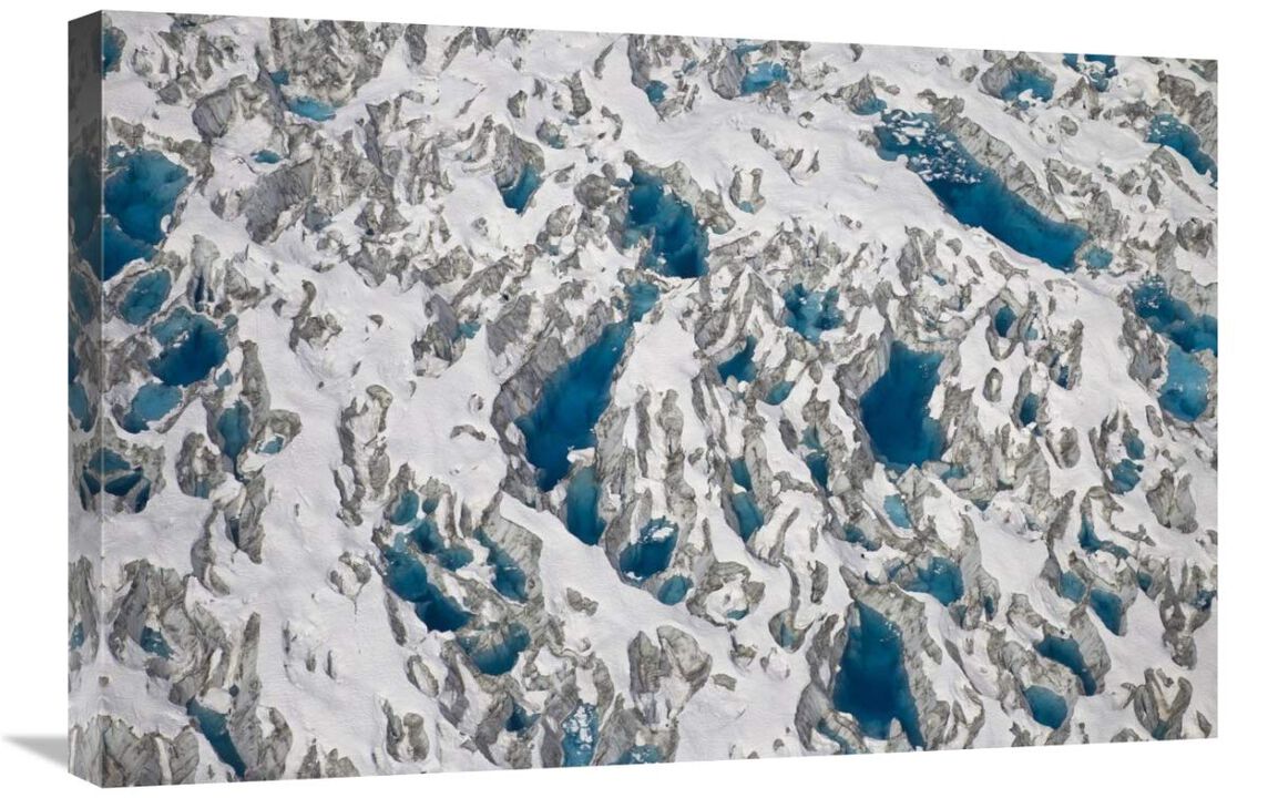 Meltwater lakes on Hubbard Glacier, Wrangell-St. Elias National Park, Alaska-Canvas Art-30x20