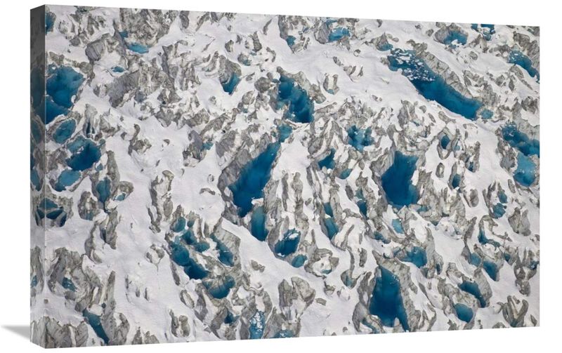 Meltwater lakes on Hubbard Glacier, Wrangell-St. Elias National Park, Alaska-Canvas Art-30x20