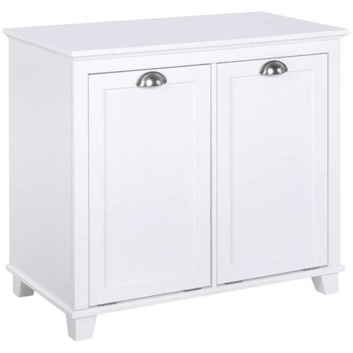 Tilt-Out Laundry Sorter Cabinet, Bathroom Organizer with Storage Compartments