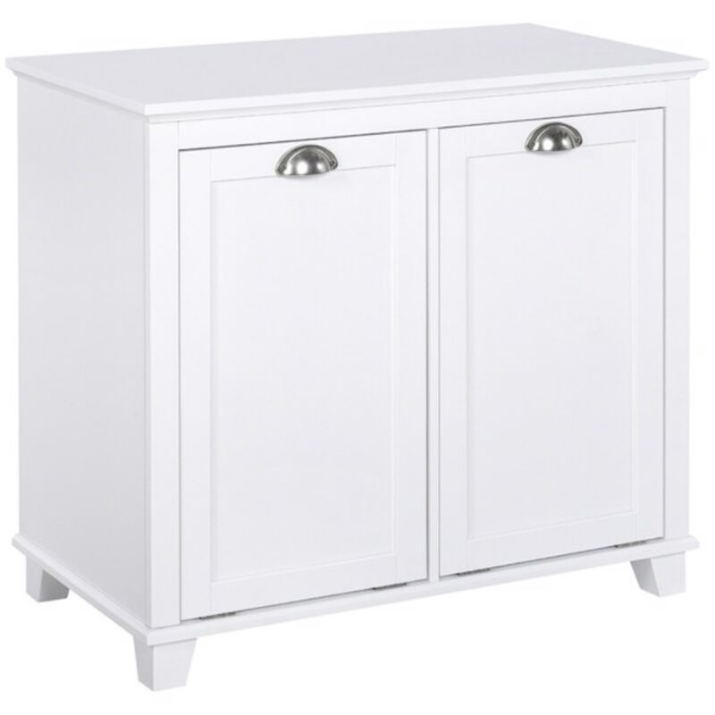 Tilt-Out Laundry Sorter Cabinet, Bathroom Organizer with Storage Compartments