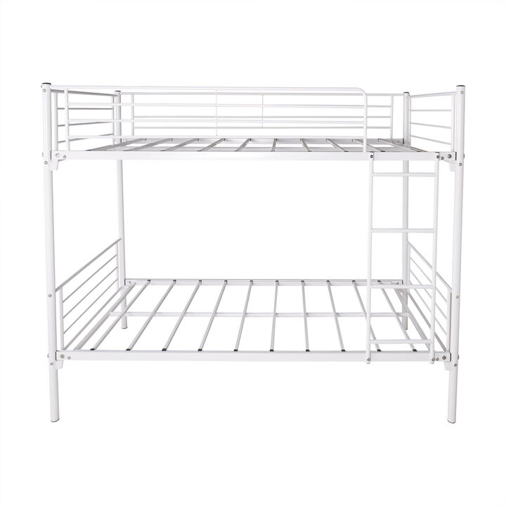 Hivvago Space Saving Easy Assembly Twin Sized Full Metal Bunk Bedframe with Ladder
