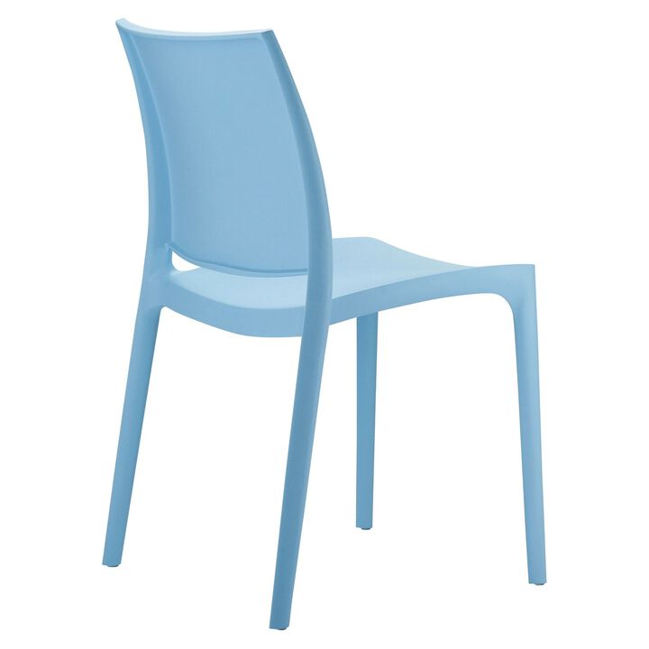 32" Orange Resin Solid Weather Resistant Outdoor Dining Chair