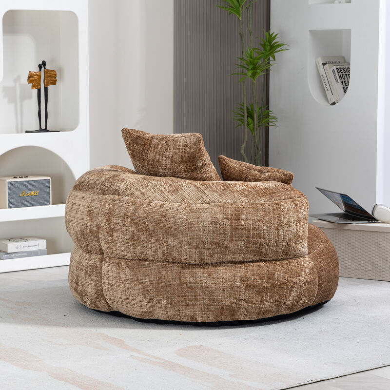 Merax Single Gaming Sofa Bean Bag Chenille Chair Couch with 3 Pillows