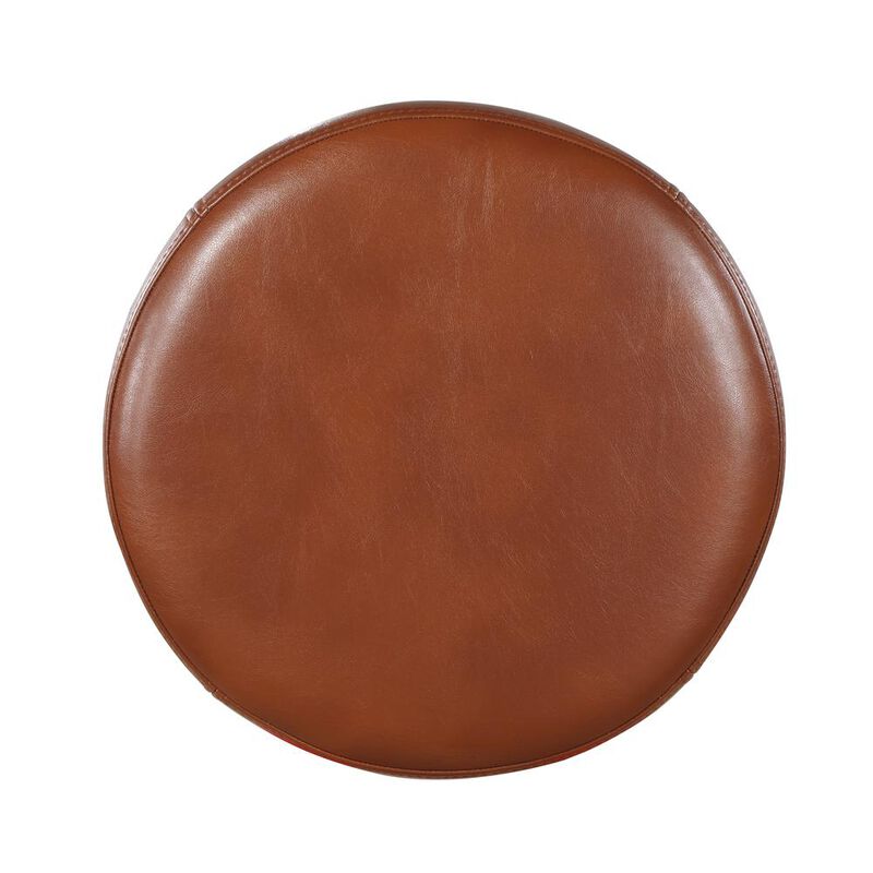Comfort Pointe Montecarlo Caramel Faux Leather and Metal Backless Counter Height Stool