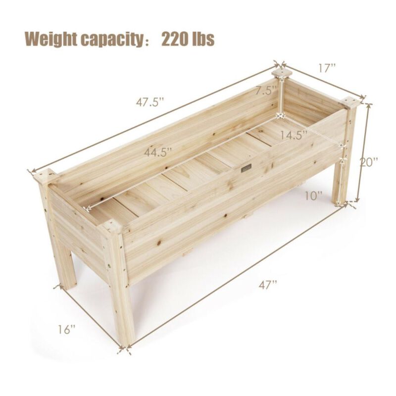 Hivvago Raised Garden Bed Elevated Planter Box Wood for Vegetable Flower Herb