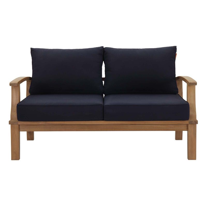 Modway - Marina Outdoor Patio Teak Loveseat Natural White