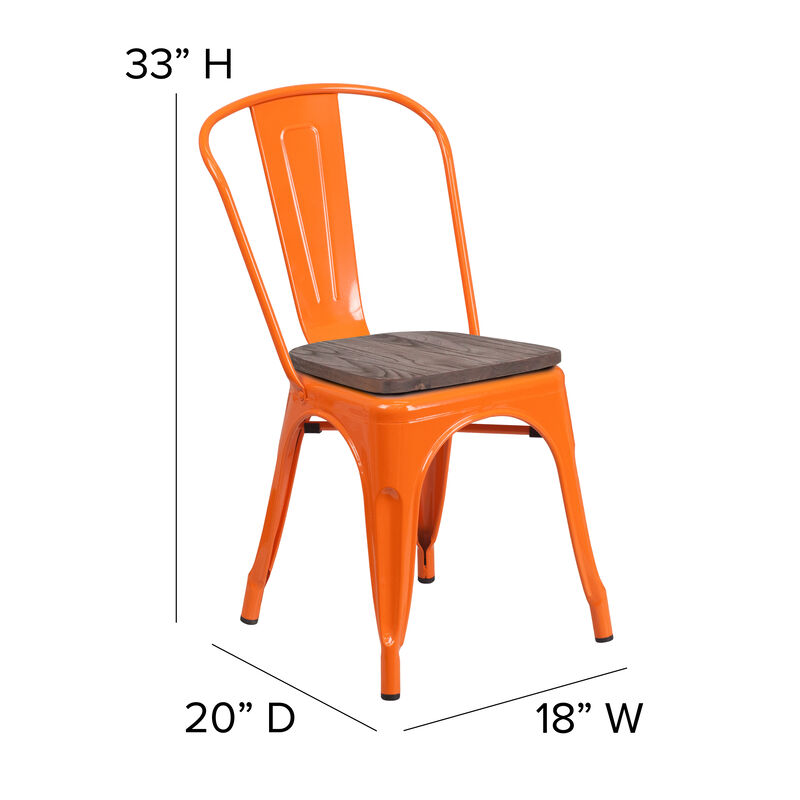 Metal/Wood Colorful Restaurant Chairs