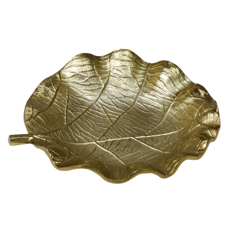 Handmade Decorative Gold Color Coated 4.72 x 4.52 x 1.18 Inches Aluminium Tray 052AB BBH Home's