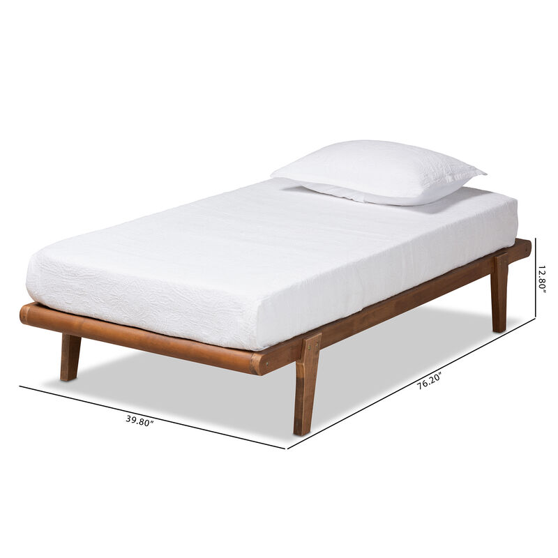 Baxton Studio Kaia  Walnut Brown Finished Wood Twin Size Platform Bed Frame