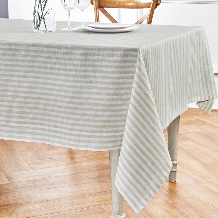 Solino Home 100% Pure Linen Tablecloth | Amalfi Stripe