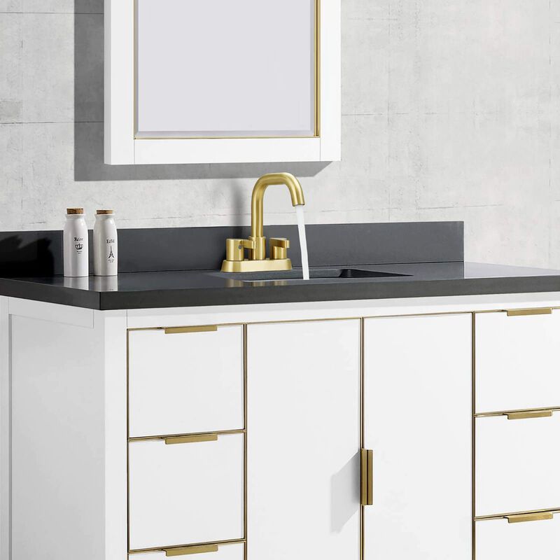 Centerset Bathroom Sink Faucet 2 Handles with Drain and Water Supply Kit
