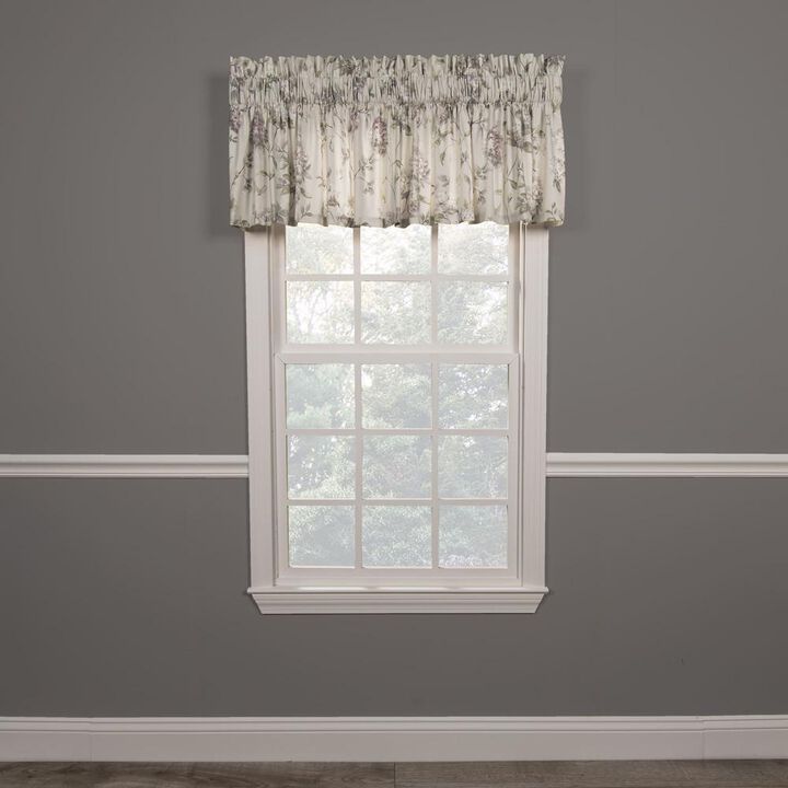 Ellis Curtain Abigail High Quality Water Proof Room Darkening Blackout Tailored Window Valance - 80 x 15", Lilac