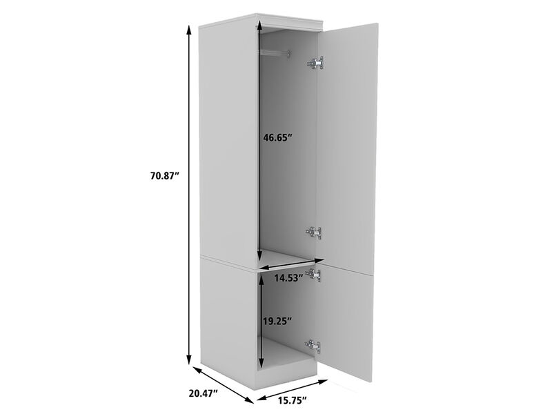 Armoire Wardrobe Closet Cabinet with Door, Armoire Wardrobe Closet with Mirror and Hanging Rod, Wood Closet Storage Wardrobe for Large Storage, Armoires and Wardrobes White