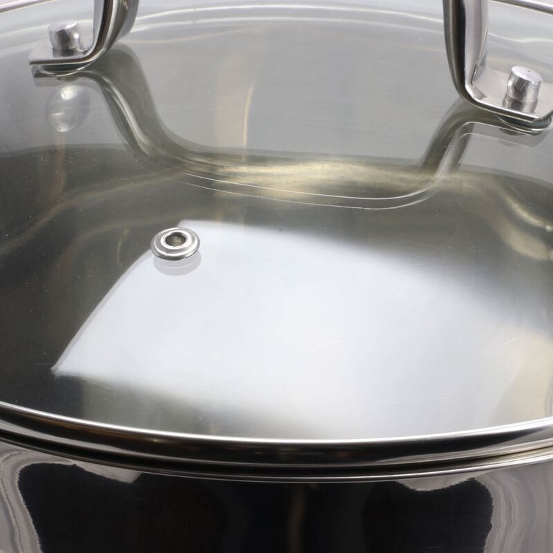 Oster Adenmore 8 Quart Stainless Steel Stock Pot with Tempered Glass Lid