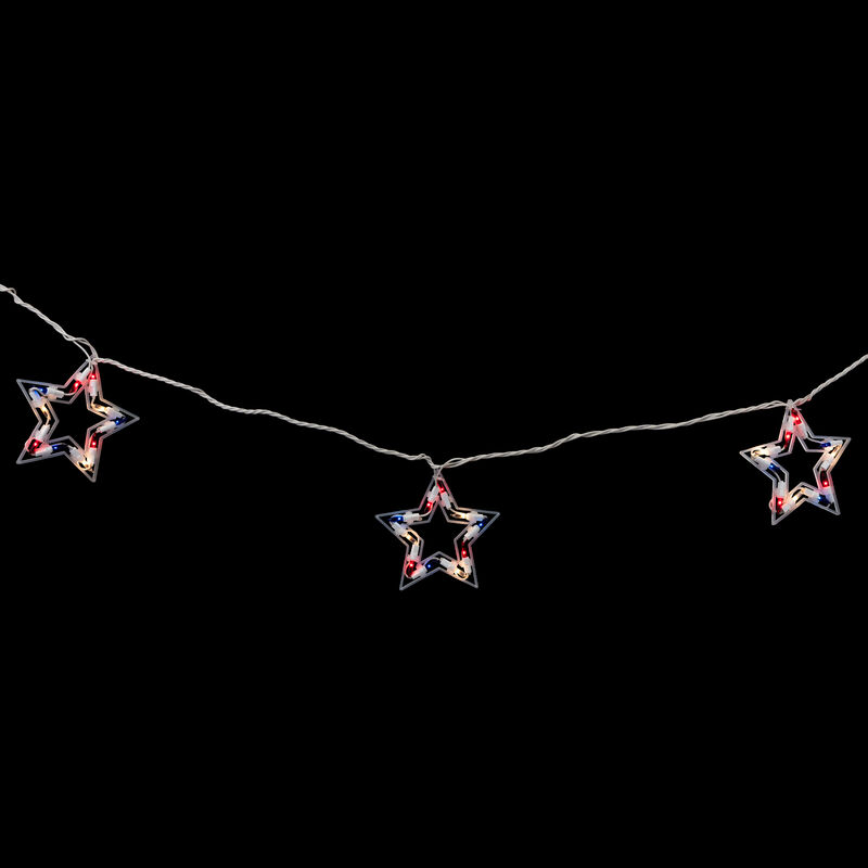 5ct Patriotic Star Fourth of July Light Set  5.25ft White Wire