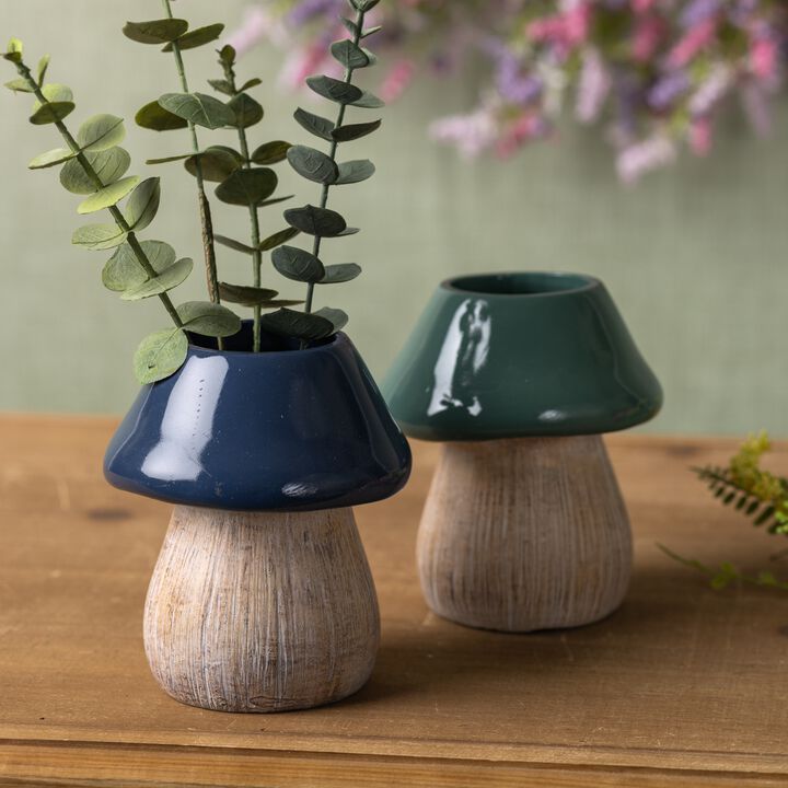 Mushroom Planter (Set of 2) – Decorative Ceramic Planters for Indoor and Outdoor Garden Decor