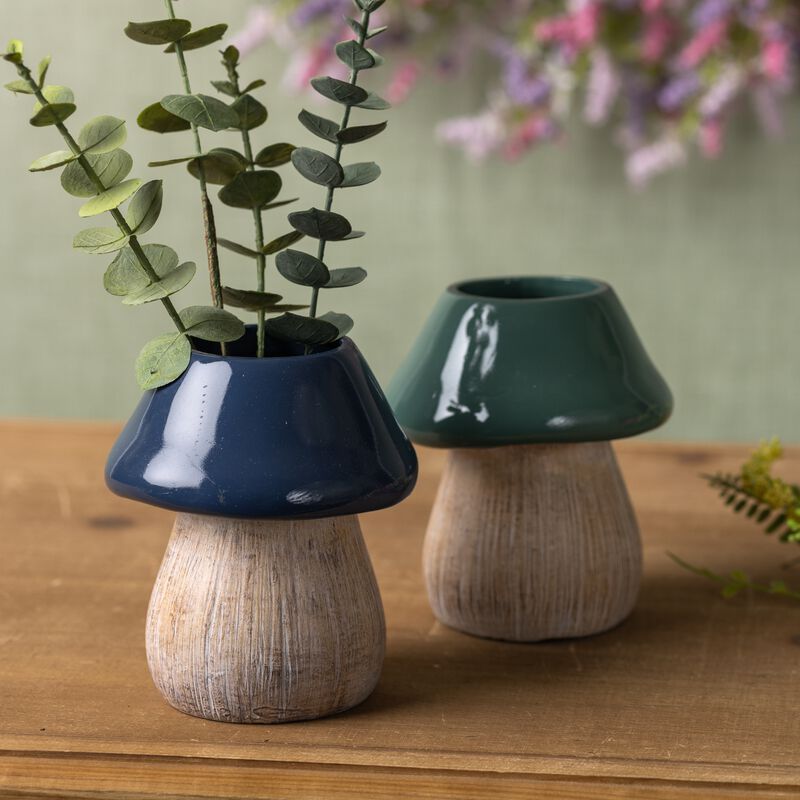 Mushroom Planter (Set of 2) – Decorative Ceramic Planters for Indoor and Outdoor Garden Decor