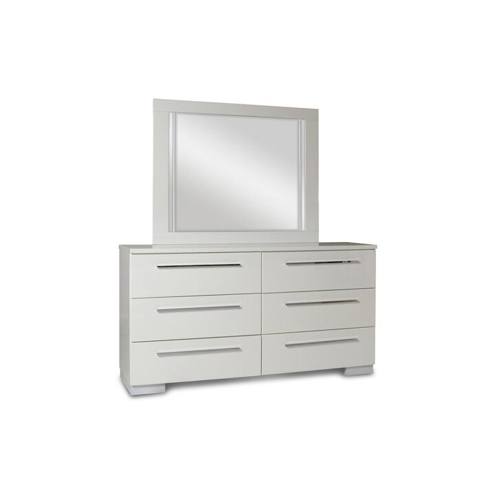 New Classic Furniture Furniture Sapphire Wood 6-Drawer Dresser in White