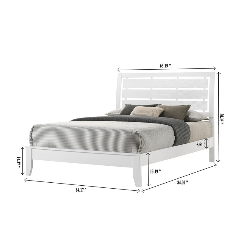 Streamdale Queen Geometric Panel Bed with Curved Headboard