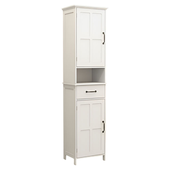 Slim Double Door Floor Standing Cabinet, Space-Saving Storage Solution for Any Room